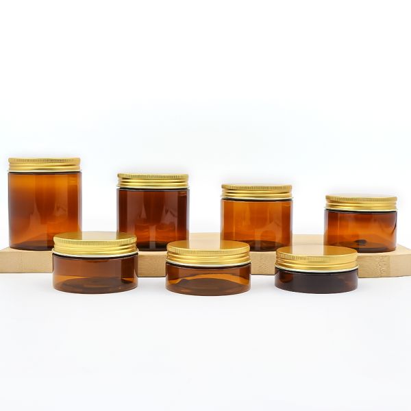 ISO 9001 Certified Amber Color Light-Blocking Protection Cosmetic Cream Jar and Plastic Cream Jar