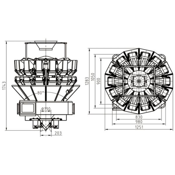 Weigher Multihead конфеты 10 главный