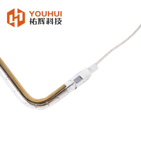 U型 単一赤外線熱熱管ランプ 金色塗装ハロゲンクォーツランプ