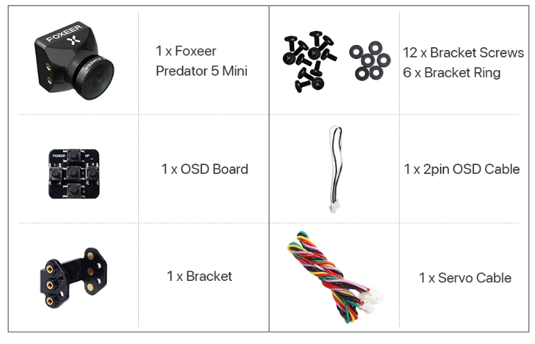 Foxeer Mini Predator 5 Racing 1.8 Camera 4ms Latency Super Flip Exclusive Optimization Led Rc Drone Accessories