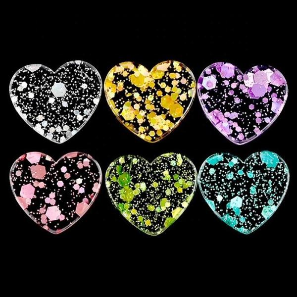DIY Accessories for Phone Cases 3D Glitter Resin Love Heart Hairpin Hair Rope Art Angel Theme Glass Model Fountain Craft