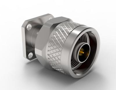 18GHz, tipo conector reto (masculino) de N da tomada, flange 4-Hole (17.5mm*17.5mm), de aço inoxidável