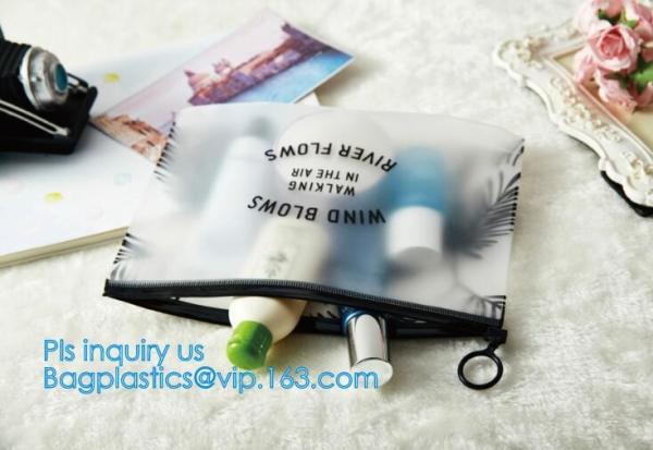 slider PVC zipper PE packing bag for underwear / clothing / cosmetic, foldable slider zipper pvc storage bags, Pouch Sli