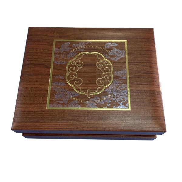 Wholeasale Customized High Quality Imitation Wood Pattern Gift Packaging Box Hardcover Packing Box with Logo