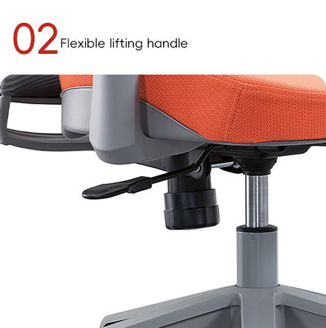 Cadeira de escritório ergonômica simples e confortável de tecido de cores duplas laranja-cinza cadeira de pessoal