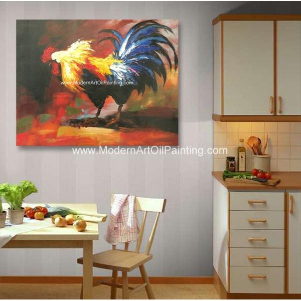 Decorative Palette Knife Animal Oil Painting Hand Painted Cock Canvas Art Painting