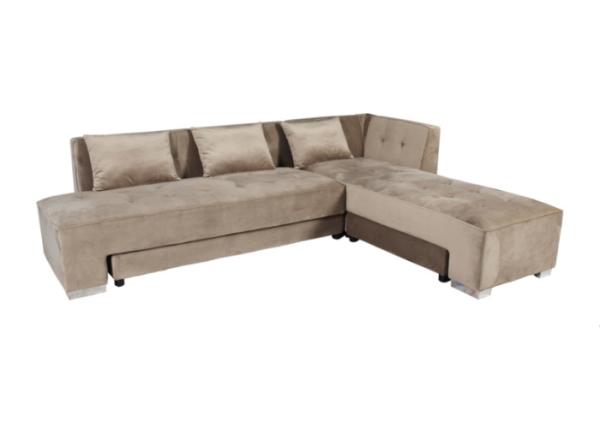 Foam Plastic Legs Linen Fabric Sofa Living Furniture Sets 1870X1720X430mm Lying Bed