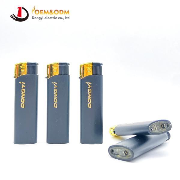 Dongyi 2025 OEM 82mm Plastic Material Refillable Lighters Cigar Smoking Electric Custom Logo Gas Cigarette Lighter