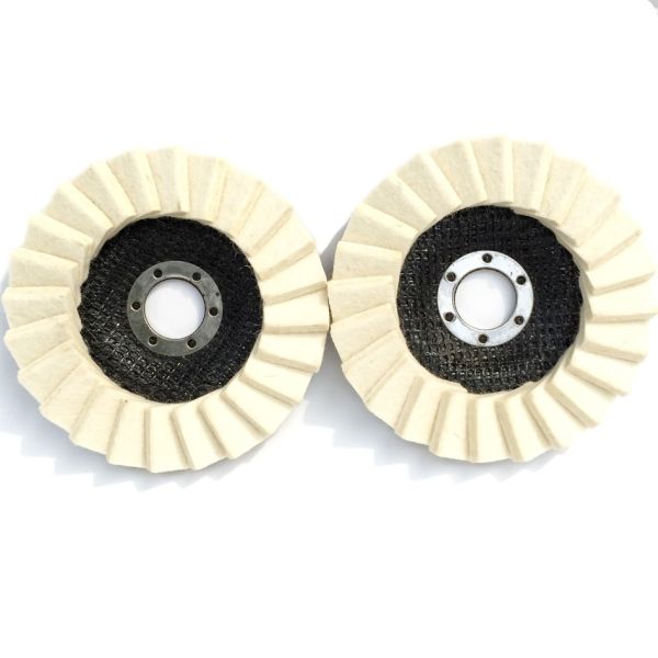 Wool  Flap Polishing Disc 4-1/2 x 7/8  High Density Wool Polishing Wheel for Metal, Aluminum, Stainless Steel & Stone Polishing  Mirror Finish