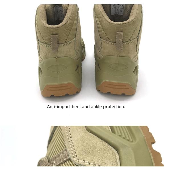 Combat Waterproof Leather Boots For Men Army Green Khaki