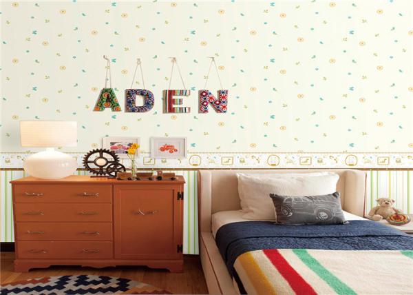 Butterfly Design Waterproof Vinyl Wall Covering / Wallpapers For Kids Bedrooms