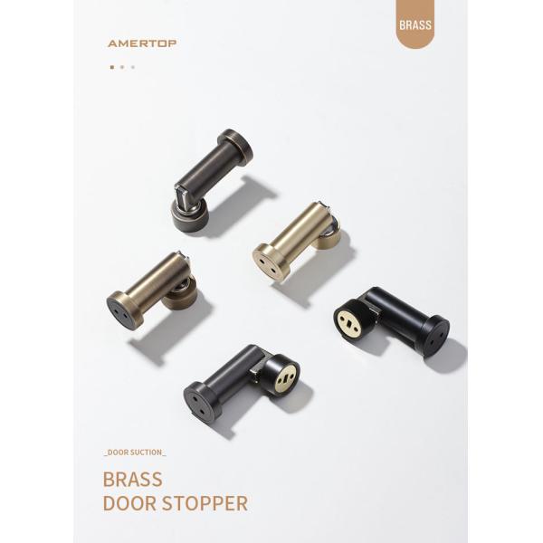 Pure Brass Non Perforated Anti Collision Door Stop , Bathroom Door Stopper Gate Resistor