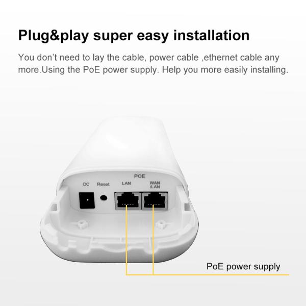 QCA9344 Chipset 5.8 Ghz Outdoor CPE Route Poe Power Supply Bridge Lan Port