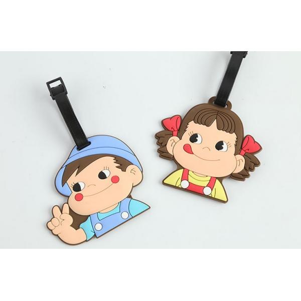 Personalized customized printed pvc hangtag plastic luggage tag with loop attached