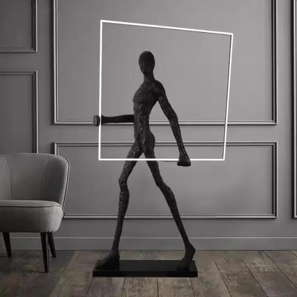 Home Creative Design Humanoid Art Sculpture Floor Light Hotel Lobby Living Room Large Decor Standing Floor Lamps