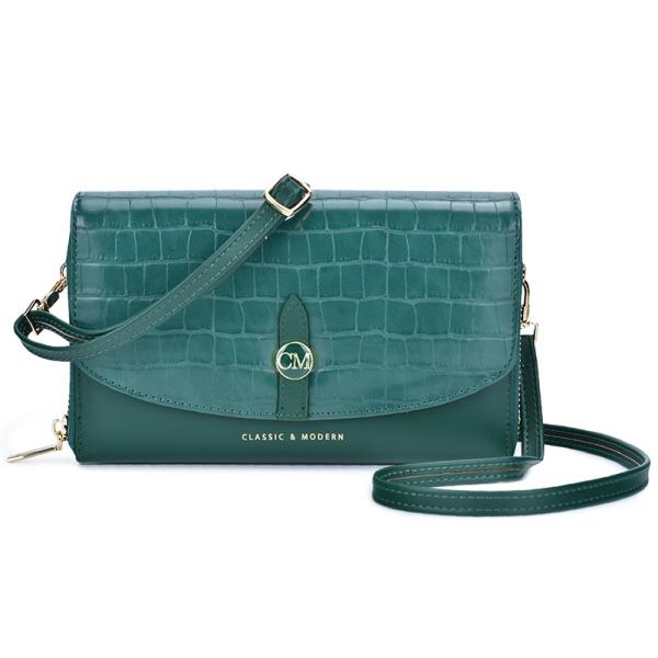 Polyester Lining Female Crossbody Bag 7cm 20cm Pink Leather Sling Bag
