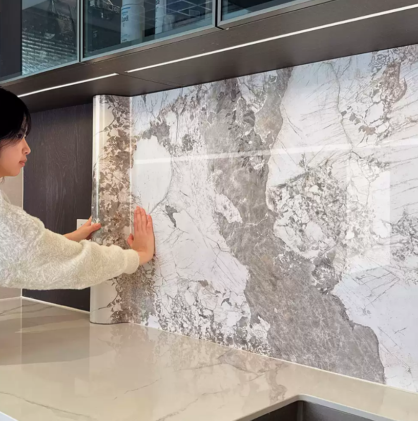 Faux Marble Architectural Film | Matt Stone Pattern PVC Wall Wrap