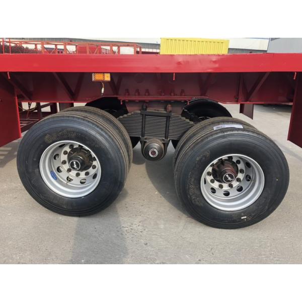 Heavy Duty 45 Foot Flatbed Trailer With Bogie Suspension For Kuwait Transportation
