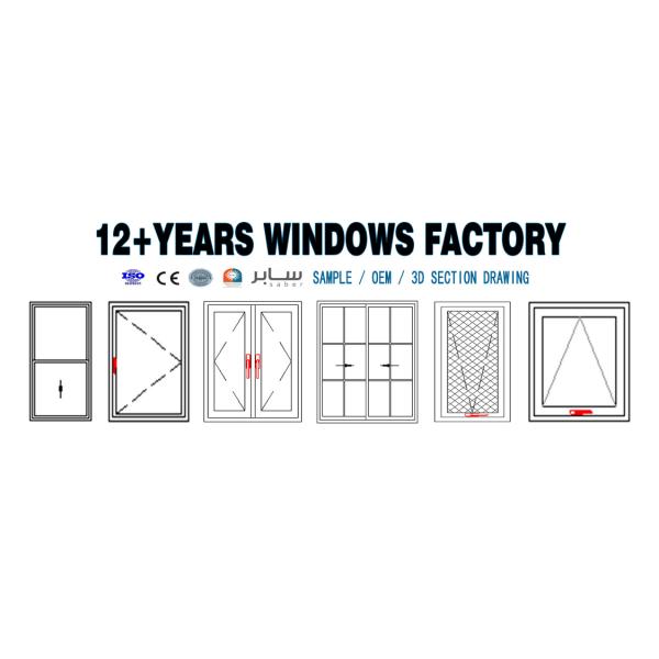 NFRC двойная UPVC двойная подвешенная окна 105 мм