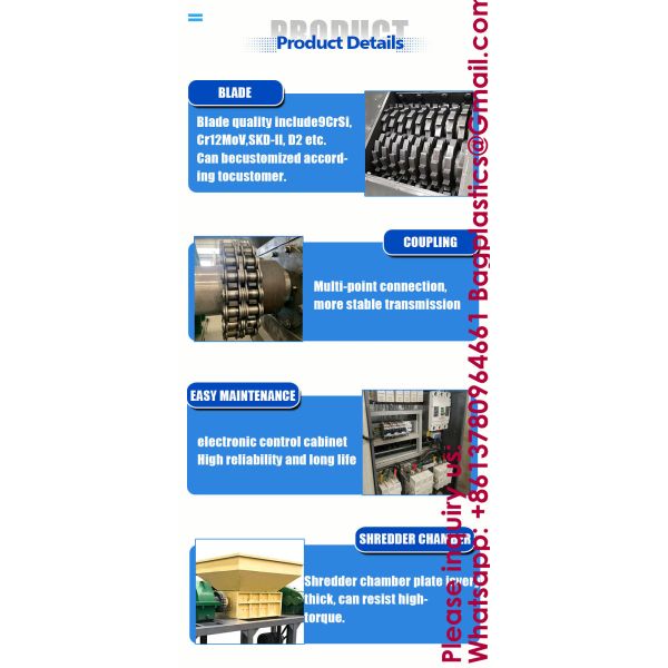 Waste Plastic Shredder Machine For Sale Scrap Tire Shredding Machine Industrial Double Shaft Shredder Heavy Duty Plastic Metal Waste Recycling Machine Plastics Recycling Machine