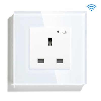 Da tomada universal do soquete de Smart Wifi da tomada 13A de Tuya 2021 soquete de parede de vidro Reino Unido do painel