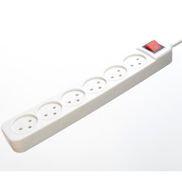 Customized Yes 5 Ways Power Strip Connected with Extension Cord Israel Industrial Surge Protector White