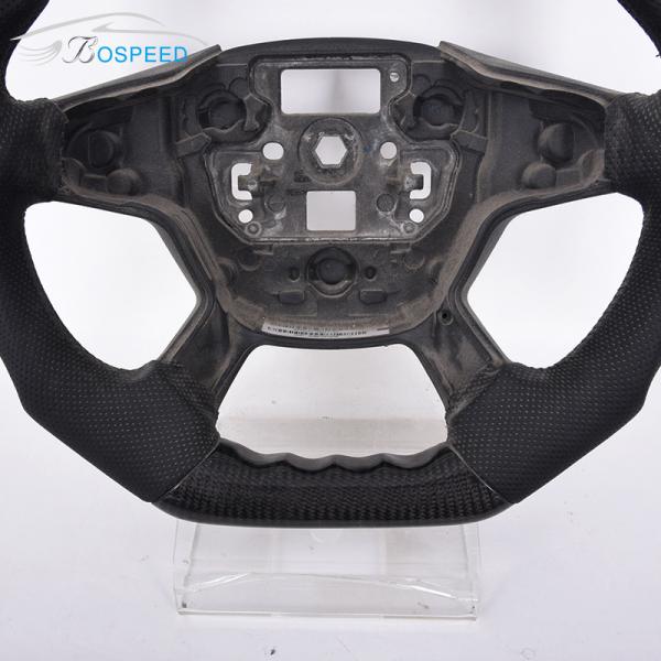 Perforated Leather Ford Carbon Fiber Steering Wheel Sports Plain Weave