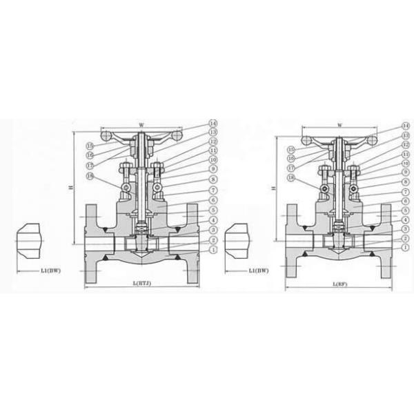 Pn20 Forged Steel Valves A105 Flanged Gate Valve Raised Face 1inch Dn25 Class 150LB