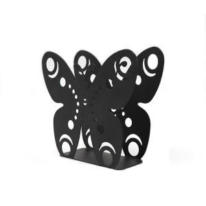 Eco Friendly Black Metal Napkin Holder Creative Design For Coffee Shops / Office