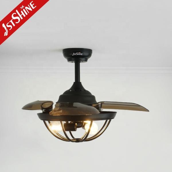 Luz de ventilador de teto retrátil de 36 polegadas com controle remoto e design economizador de espaço