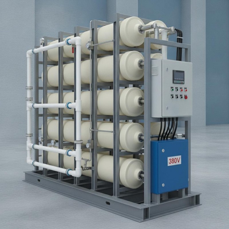 Brackish Water Reverse Osmosis Treatment System 5000 GPD High TDS Removal 98 Percent Recovery FRP Membrane Housing 380V