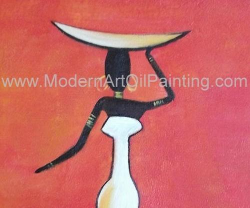 Abstract Modern Oil Paintings , Handmade African Women Canvas Painting Acrylic