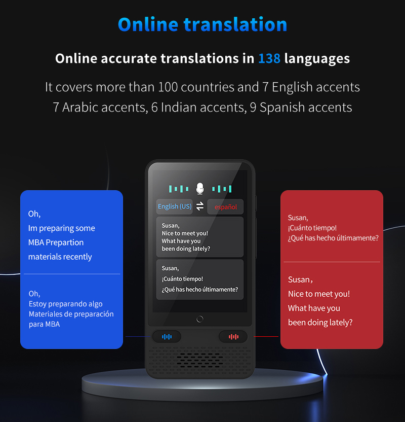 Online Offline Intelligent Language Translator Interpretation Device Text Translation