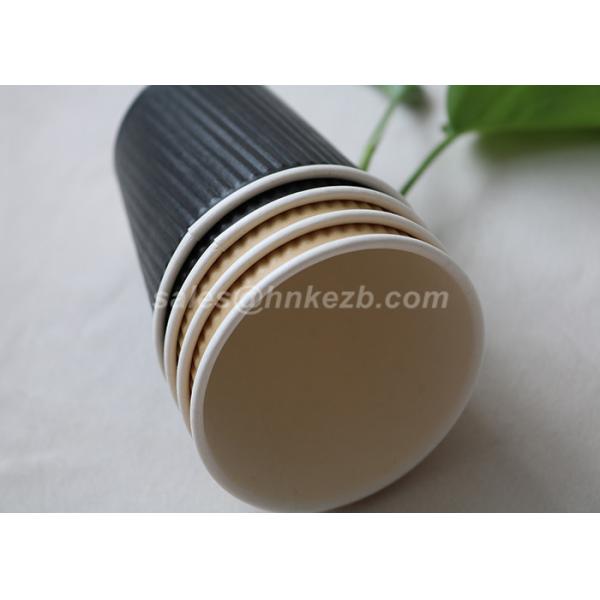 12oz Insulated Corrugated Paper Coffee Cups For Restaurants / Cafe Shop