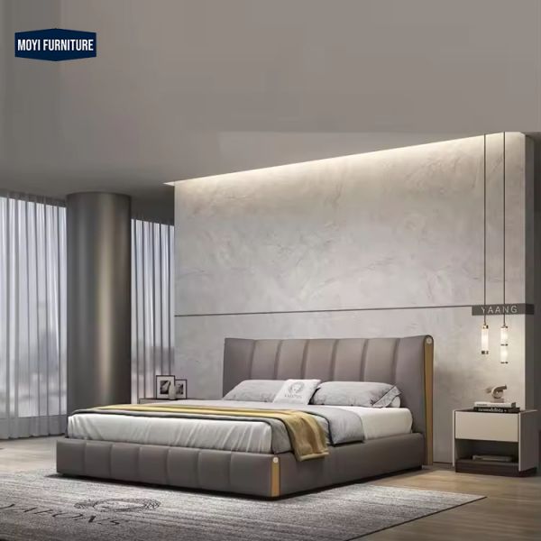 Home Furniture Bedroom Furniture Modern Double Design Queen Set Classic Luxury King Size Bed Featuring Durable MDF Panel