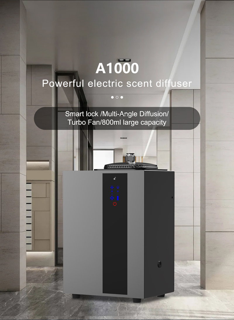 800ml Oil Capacity HVAC Scent Diffuser with Two Fluid Atomization and Iron Casing Bluetooth Scent Machine