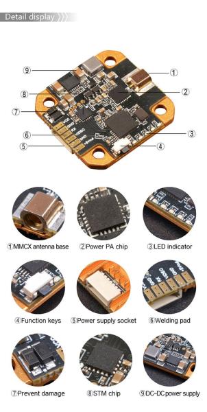 PandaRC Mini VT5804-BAT Lite 5.8G High Power OSD Adjustment X8 RC Camera Ima Transmission Aerial Remote Control Remote Control