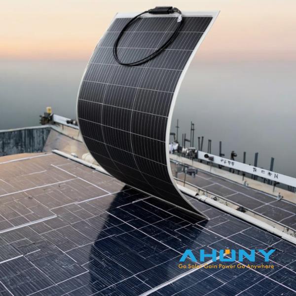 AHONY 300W Mono Semi Flexible Solar Panel Waterproof Photovoltaic HCF Cell For RV Camp House Roof Golf Cart Other Outdoor Use