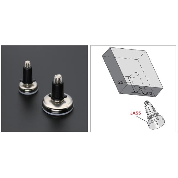 Adjustable Furniture Legs with M6 M8 Threaded Rubber Feet Nylon Plastic Material