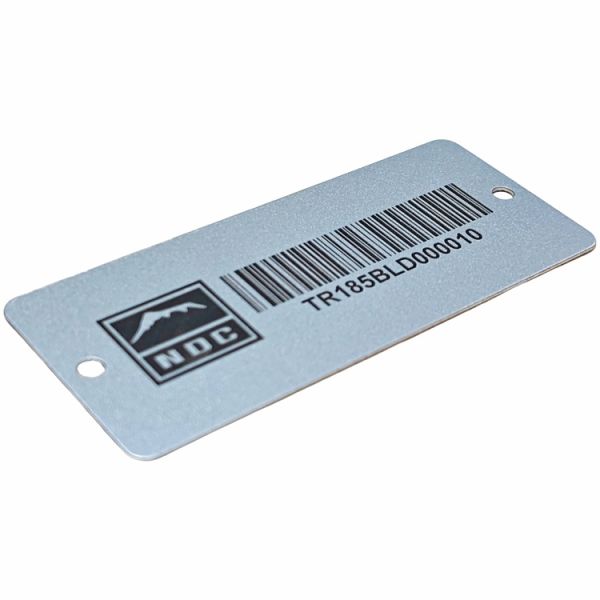 Customized Aluminum Barcode Tags Durable Metal Barcode Asset Tags Silver