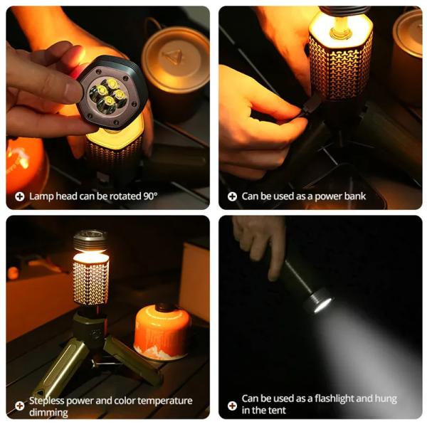 Folding Retractable Multi Rechargeable Outdoor Camping Led Portable Hiking Light LED Night Table Desk Lamp