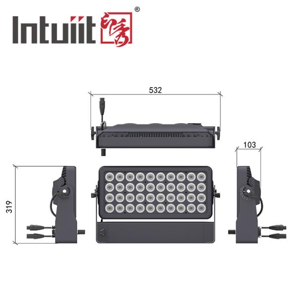 400W IP65 RGBW 4IN1 LED Flood Light City Color Wall Washing Light with DMX512 Control