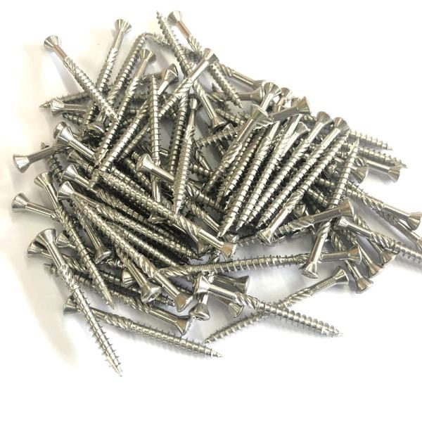 Torx Small Oval Head W/4 Ribs Under Head W/6 Flutes On Shank ANSI A2 304 Inox Chipboard Screws Type 17 Thread Cutting