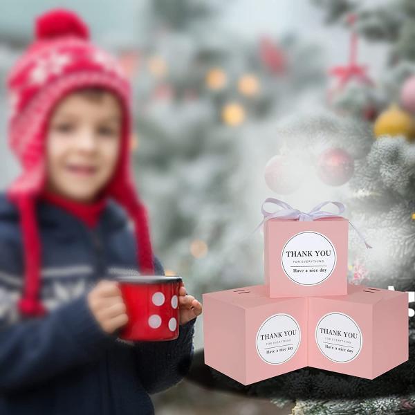 Fête de mariage Favorite Rose Petite boîte cadeau 4x4x4 pouces pour la tasse de bougie et Cupcake