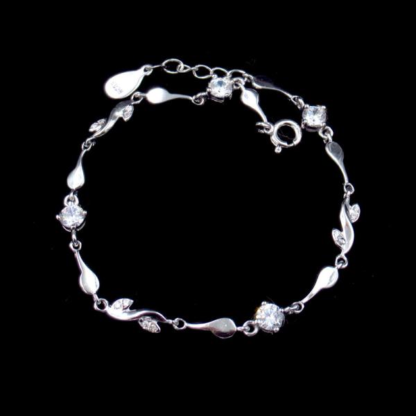 Bracelete antigo do zirconita da CZ do projeto/bracelete de prata do vintage 925