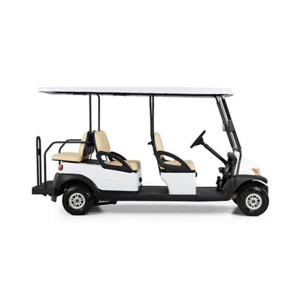 Electric Transportation 6 Seater Golf Cart Orange Color For Sightseeing