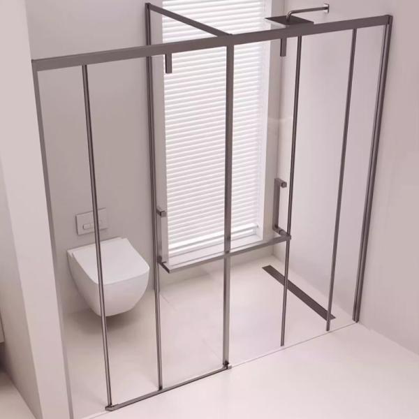 Stainless Steel Shower Sliding Door Frame Customized Multiple Color