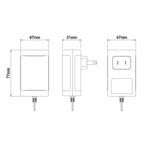 19V 2.5A Wall Power Adapter with Universal Compatibility and Multiple Protections for Portable Monitors