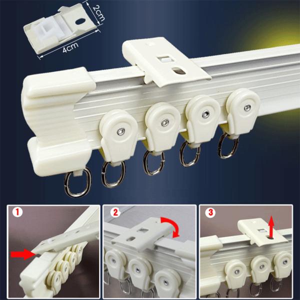 Heavy Duty Curved Aluminum Pole Bay Window Rod Bendable Curtain Track Rail for Room Divider
