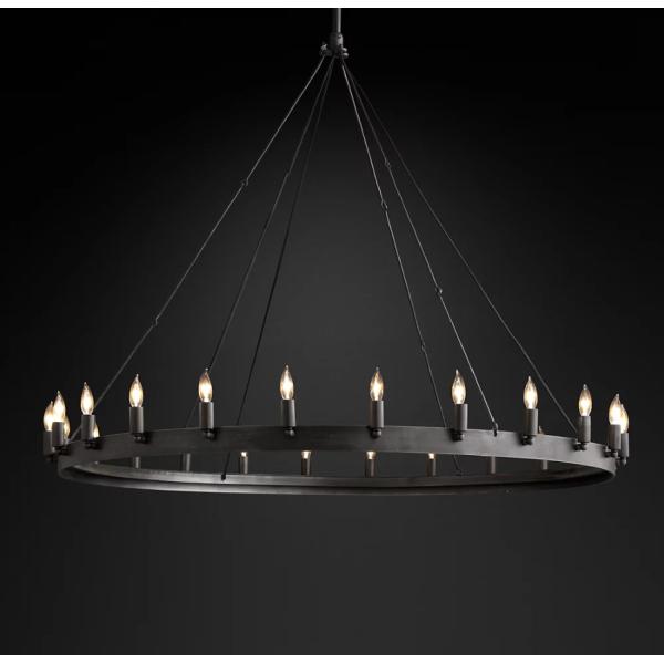 Винтажный френский деревенский люстрарий в стиле фермы с бронзовыми железными украшениями